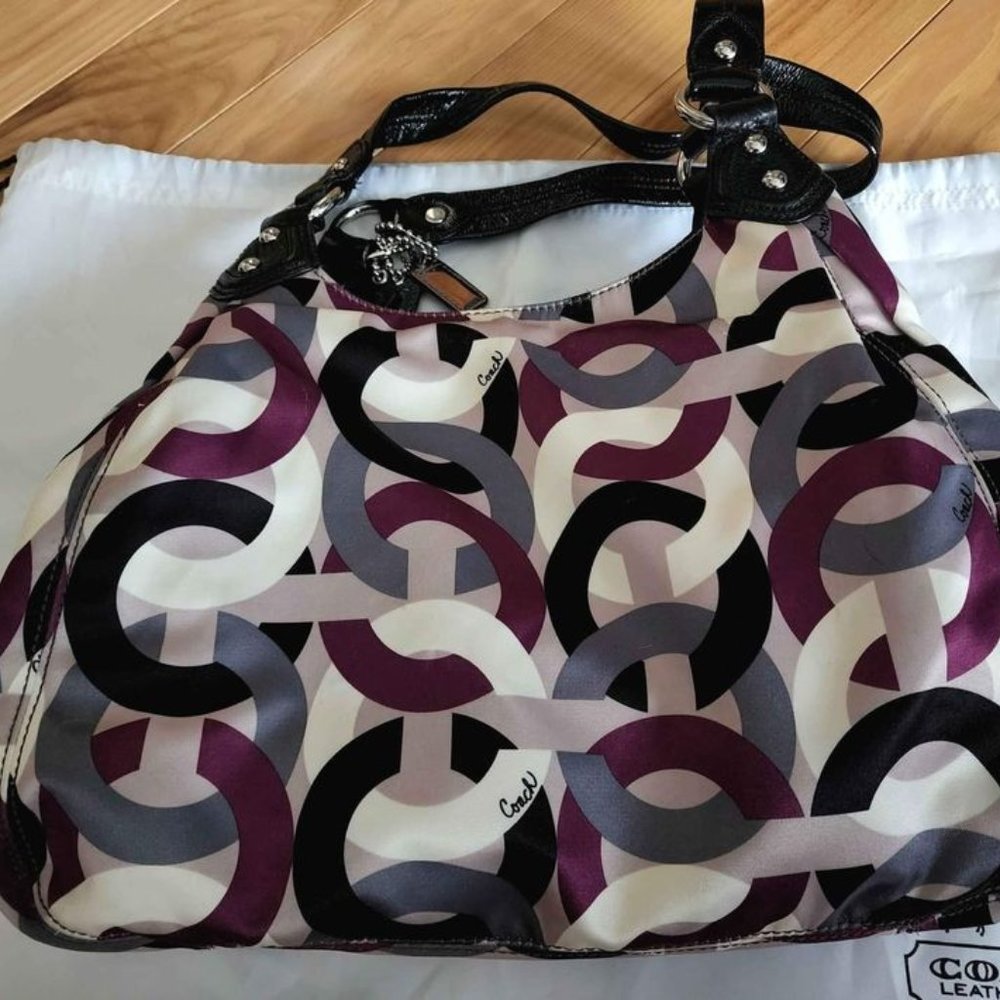 Coach Mia Maggie Satin Purse And White Dust Bag